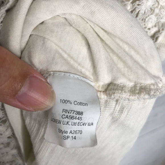 Cream Floral Crochet Eyelet Mix Short Sleeve Shirt - Picture 5 of 6